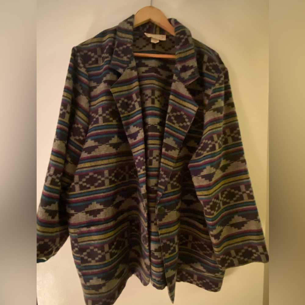 Vintage Bonjour colorful over-sized blazer